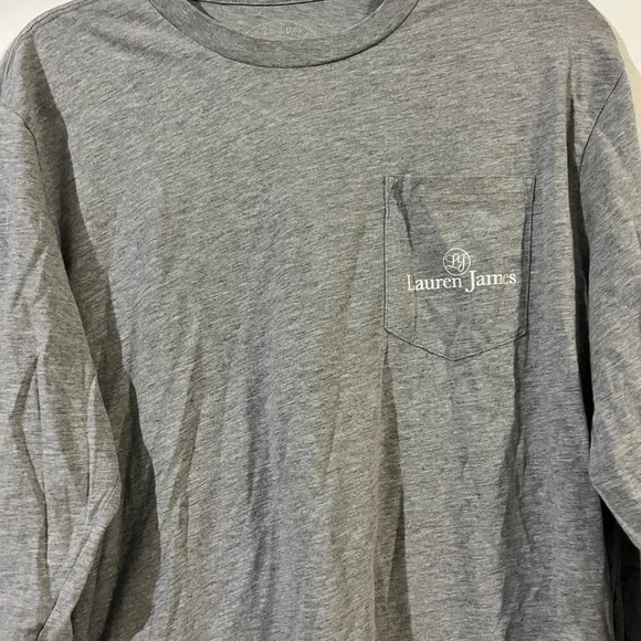 Lauren James Gray Long Sleeve Tee with Pink Football Design - Picture 2 of 2